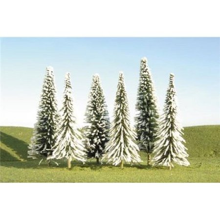 S & P WHISTLE STOP BAC32154 HO Scale 5-6 in. Pine Trees with Snow - 24 Piece BAC32154